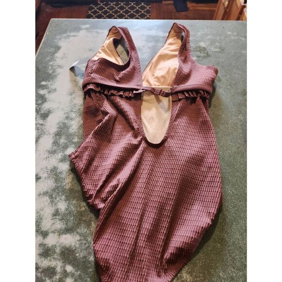 NWT Chelsea28 Ruffle Trim One-Piece Swimsuit sz XL - Picture 5 of 7
